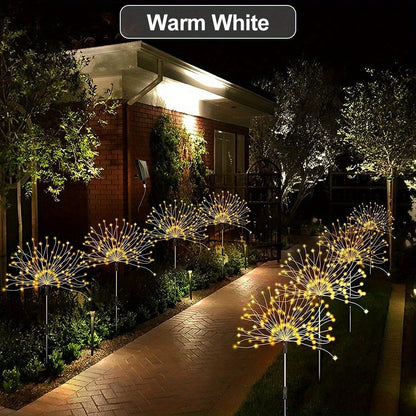 1 Pack Solar Firework Light Outdoor, IP65 Waterproof Solar Garden Flower Lights With 8 Lighting Modes, Decorative Fairy Lights With Stake, Halloween Decorations - Renee Lane Company