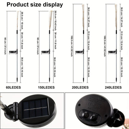 1 Pack Solar Firework Light Outdoor, IP65 Waterproof Solar Garden Flower Lights With 8 Lighting Modes, Decorative Fairy Lights With Stake, Halloween Decorations - Renee Lane Company
