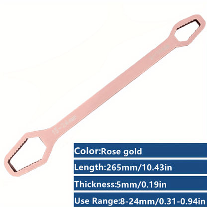 1 Pc Multifunctional Wrench, Household Tools 8-24mm Universal Torx Wrench, Self-tightening Adjustable Glasses Wrench Board, Double-head Torx Spanner - Renee Lane Company