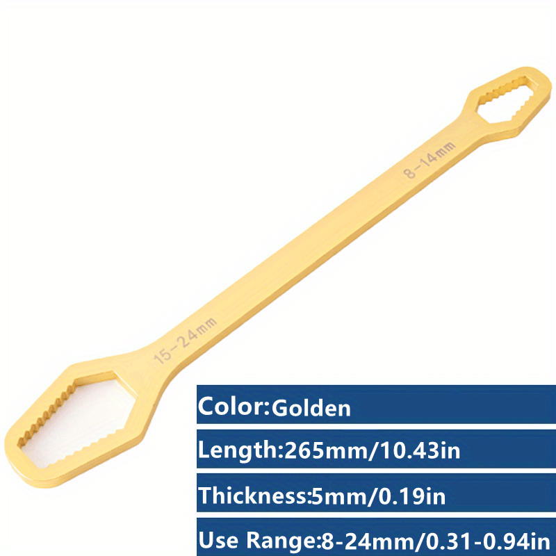 1 Pc Multifunctional Wrench, Household Tools 8-24mm Universal Torx Wrench, Self-tightening Adjustable Glasses Wrench Board, Double-head Torx Spanner - Renee Lane Company