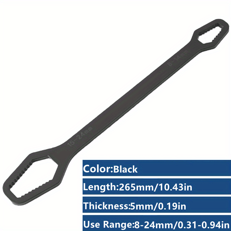 1 Pc Multifunctional Wrench, Household Tools 8-24mm Universal Torx Wrench, Self-tightening Adjustable Glasses Wrench Board, Double-head Torx Spanner - Renee Lane Company