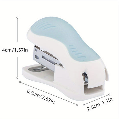 1 Piece Deli Compact Light Blue Stapler For 40 Staples And 12 Sheets Of Paper For Office, School, Booklet Or Book Binding - Renee Lane Company