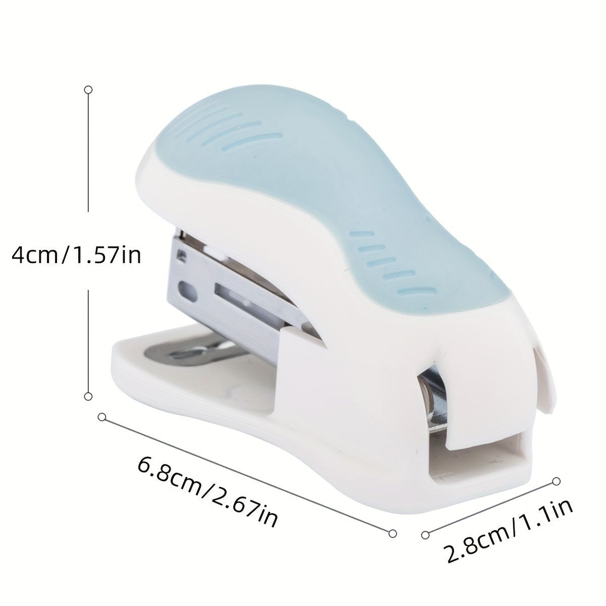 1 Piece Deli Compact Light Blue Stapler For 40 Staples And 12 Sheets Of Paper For Office, School, Booklet Or Book Binding - Renee Lane Company