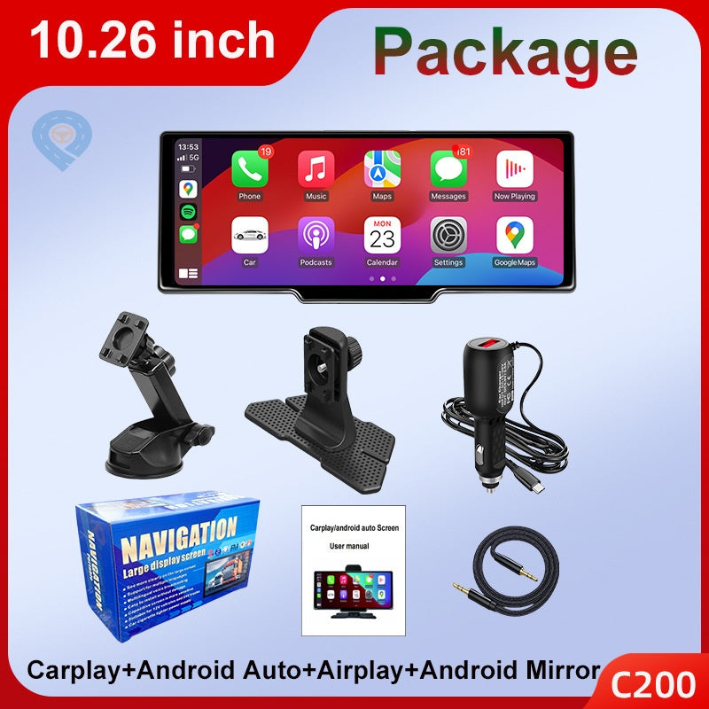 10.26-inch Portable Car Central Control Smart Screen with Wireless CarPlay, Android Auto, Bluetooth, and AHD Backup Camera - Renee Lane Company