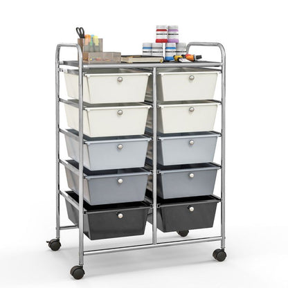 10-Drawer Rolling Storage Cart - Renee Lane Company