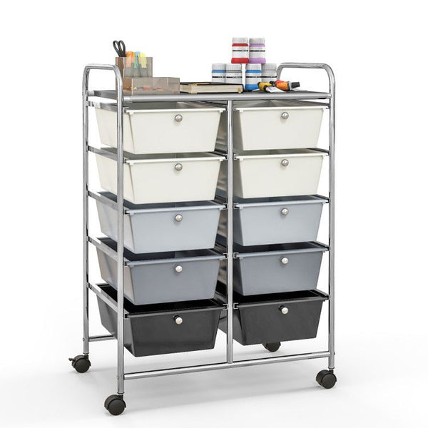 10-Drawer Rolling Storage Cart - Renee Lane Company