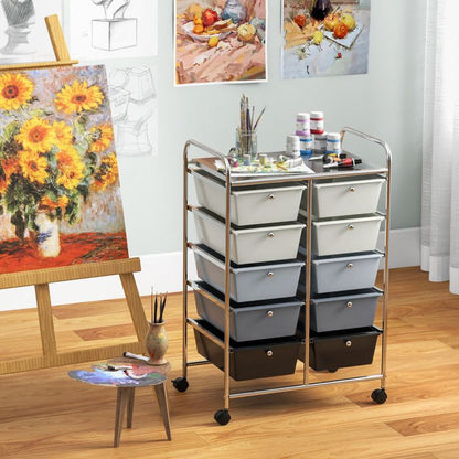 10-Drawer Rolling Storage Cart - Renee Lane Company