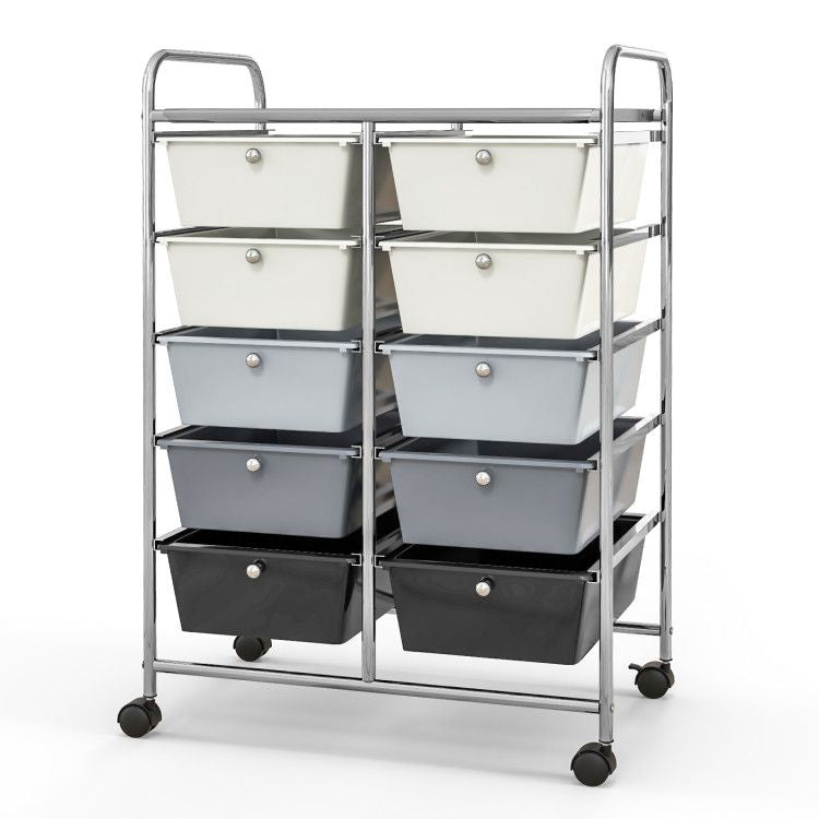 10-Drawer Rolling Storage Cart - Renee Lane Company