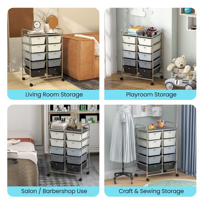 10-Drawer Rolling Storage Cart - Renee Lane Company