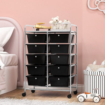 10-Drawer Rolling Storage Cart - Renee Lane Company