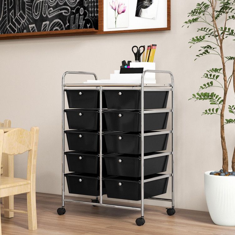 10-Drawer Rolling Storage Cart - Renee Lane Company