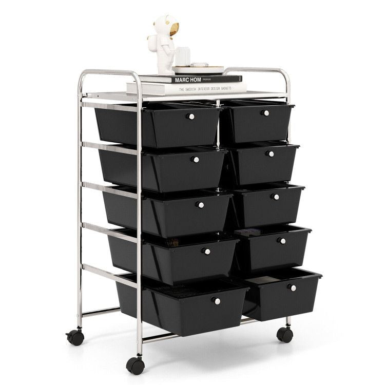 10-Drawer Rolling Storage Cart - Renee Lane Company