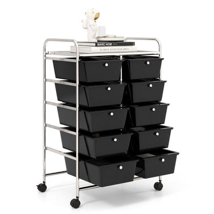 10-Drawer Rolling Storage Cart - Renee Lane Company