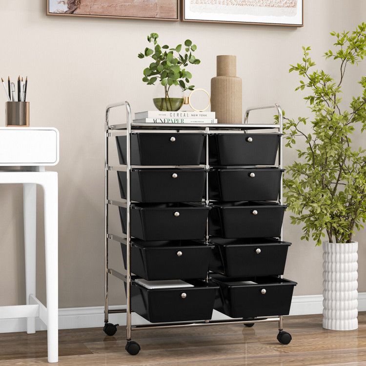10-Drawer Rolling Storage Cart - Renee Lane Company