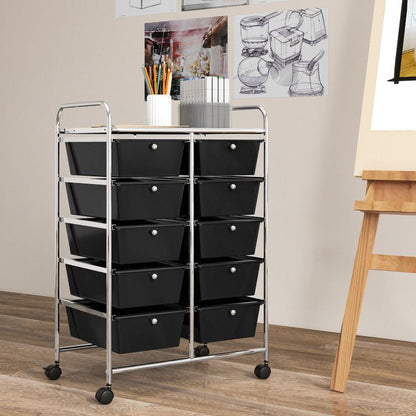 10-Drawer Rolling Storage Cart - Renee Lane Company