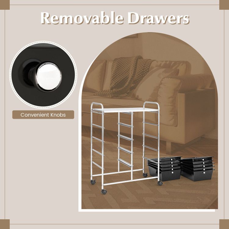 10-Drawer Rolling Storage Cart - Renee Lane Company