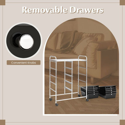 10-Drawer Rolling Storage Cart - Renee Lane Company