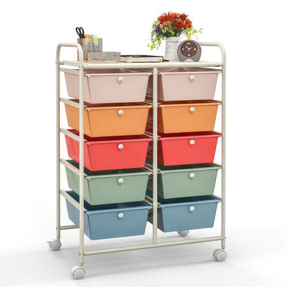 10-Drawer Rolling Storage Cart - Renee Lane Company