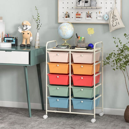 10-Drawer Rolling Storage Cart - Renee Lane Company