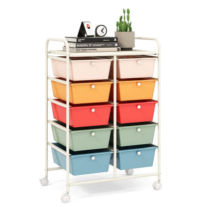 10-Drawer Rolling Storage Cart - Renee Lane Company