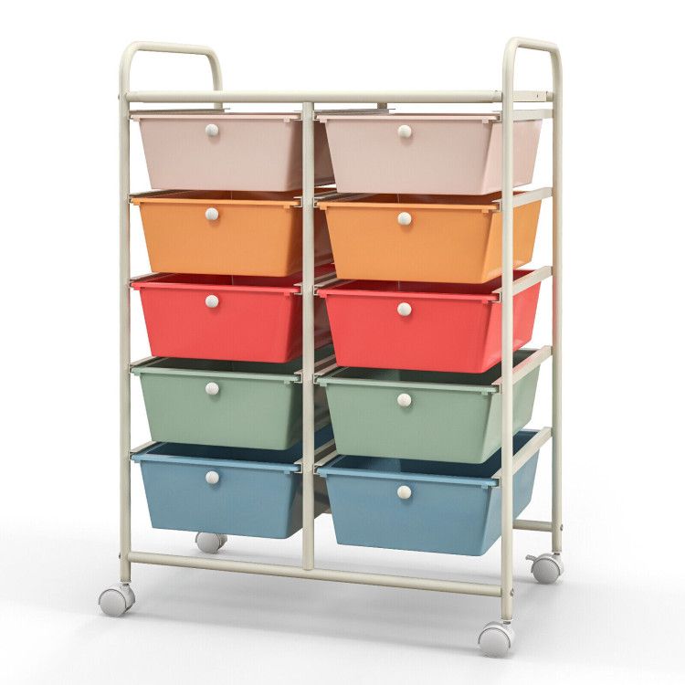10-Drawer Rolling Storage Cart - Renee Lane Company