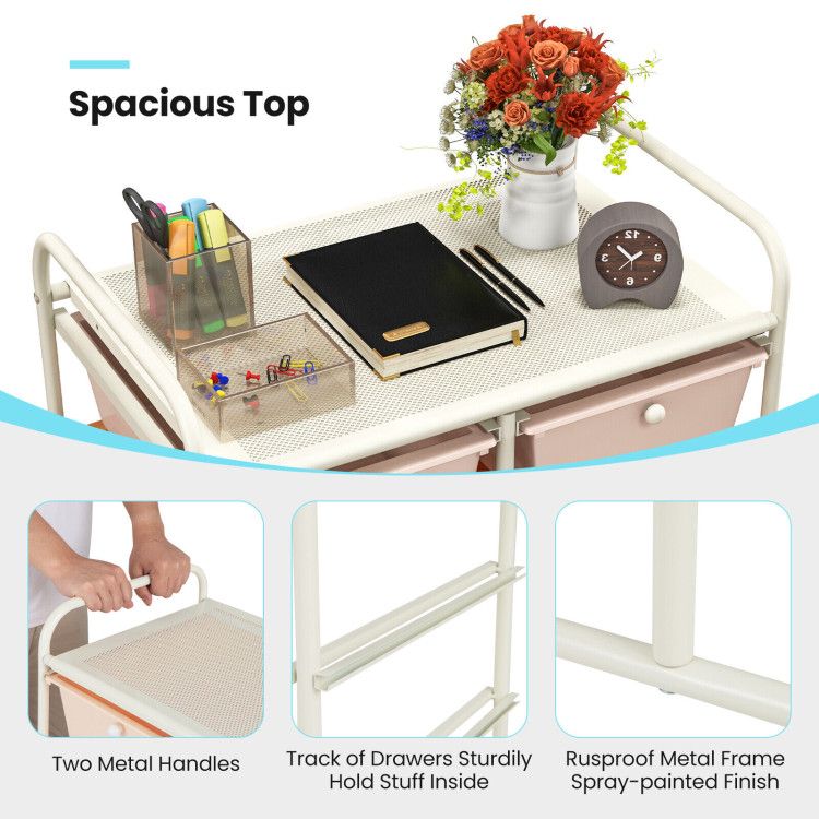 10-Drawer Rolling Storage Cart - Renee Lane Company