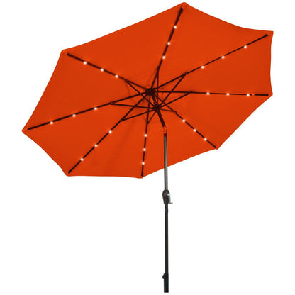 10 Feet Outdoor Patio Umbrella with Bright Solar LED Lights - Renee Lane Company