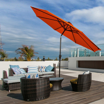10 Feet Outdoor Patio Umbrella with Bright Solar LED Lights - Renee Lane Company