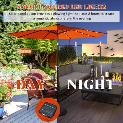 10 Feet Outdoor Patio Umbrella with Bright Solar LED Lights - Renee Lane Company