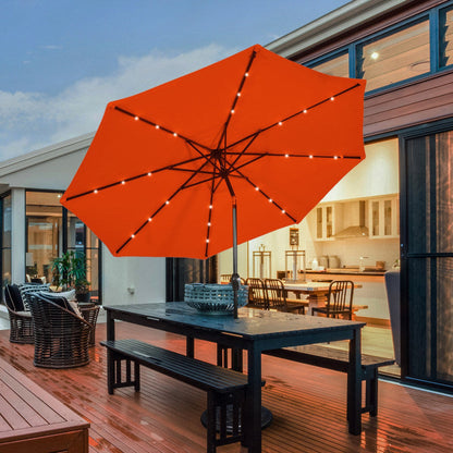 10 Feet Outdoor Patio Umbrella with Bright Solar LED Lights - Renee Lane Company