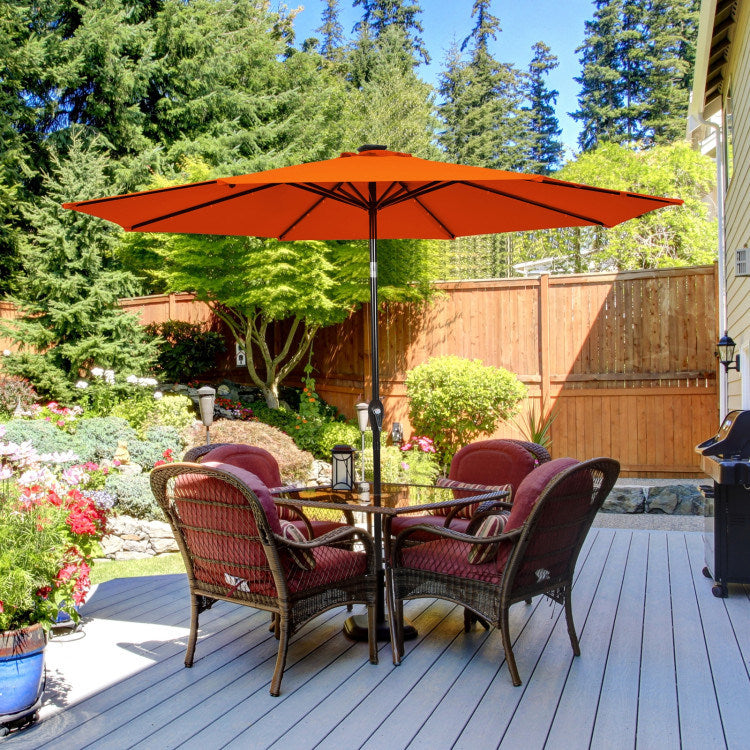 10 Feet Outdoor Patio Umbrella with Bright Solar LED Lights - Renee Lane Company