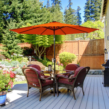 10 Feet Outdoor Patio Umbrella with Bright Solar LED Lights - Renee Lane Company