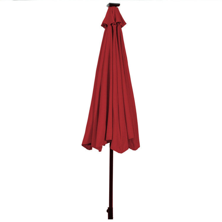 10 Feet Outdoor Patio Umbrella with Bright Solar LED Lights - Renee Lane Company