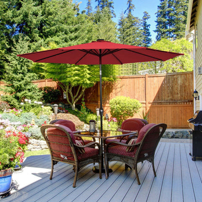 10 Feet Outdoor Patio Umbrella with Bright Solar LED Lights - Renee Lane Company
