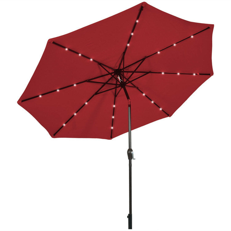 10 Feet Outdoor Patio Umbrella with Bright Solar LED Lights - Renee Lane Company