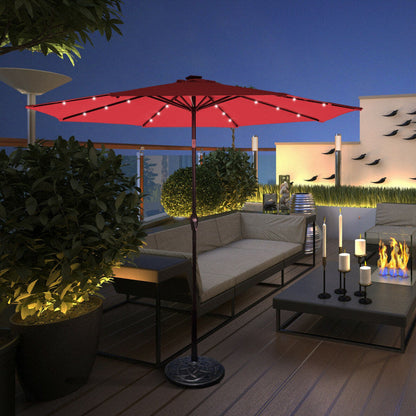 10 Feet Outdoor Patio Umbrella with Bright Solar LED Lights - Renee Lane Company
