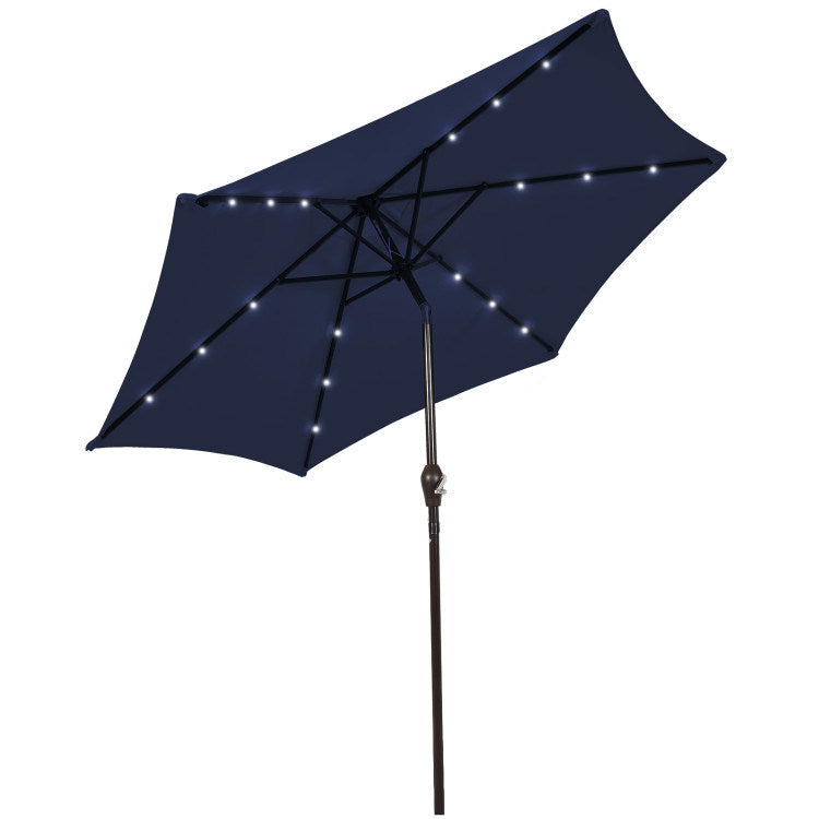 10 Feet Outdoor Patio Umbrella with Bright Solar LED Lights - Renee Lane Company