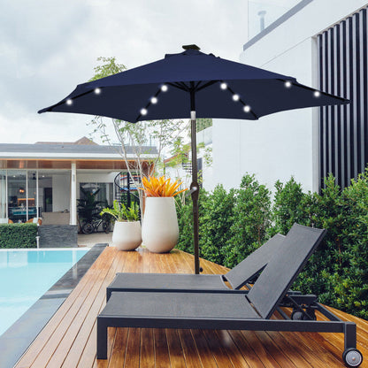 10 Feet Outdoor Patio Umbrella with Bright Solar LED Lights - Renee Lane Company