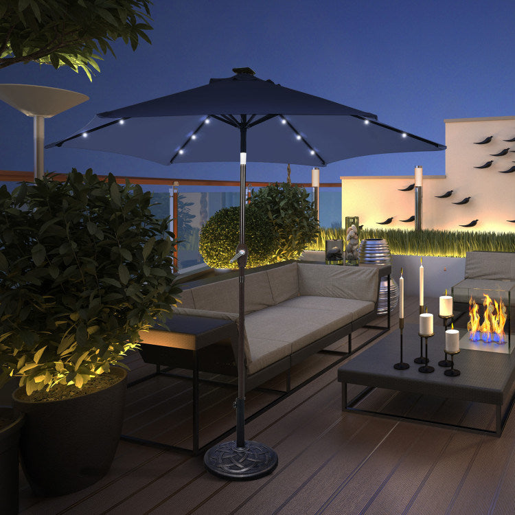 10 Feet Outdoor Patio Umbrella with Bright Solar LED Lights - Renee Lane Company