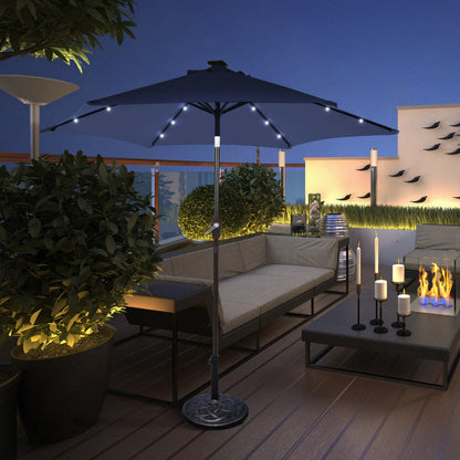 10 Feet Outdoor Patio Umbrella with Bright Solar LED Lights - Renee Lane Company