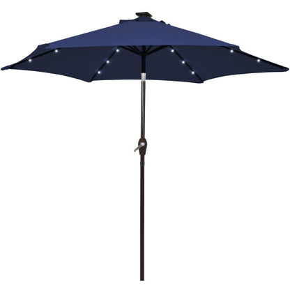 10 Feet Outdoor Patio Umbrella with Bright Solar LED Lights - Renee Lane Company