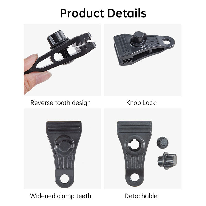10-Piece Tarp Locking Clips: Waterproof High-Strength Fasteners for Pool Covers, Tent, Awning, and Camping Use - Renee Lane Company