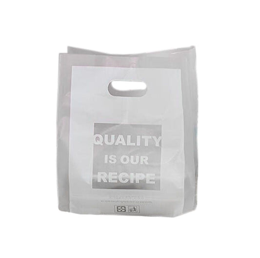 100 Pack Plastic Handle Retail Bags for Party Favor Salad Bento Carry Out Packing - Renee Lane Company