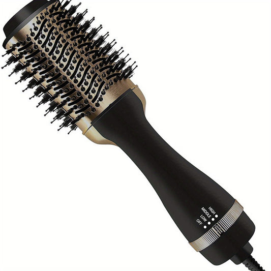 1000W Hot Air Brush and One-Step Hair Dryer with Volumizer - Soft Touch Pink Styler for Smooth and Shiny Hair - Perfect Gift for Hair Curler and Straightener - Renee Lane Company
