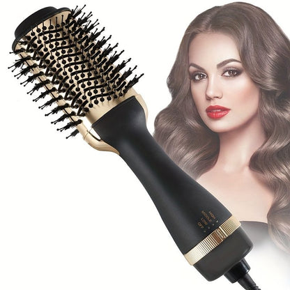 1000W Hot Air Brush and One-Step Hair Dryer with Volumizer - Soft Touch Pink Styler for Smooth and Shiny Hair - Perfect Gift for Hair Curler and Straightener - Renee Lane Company
