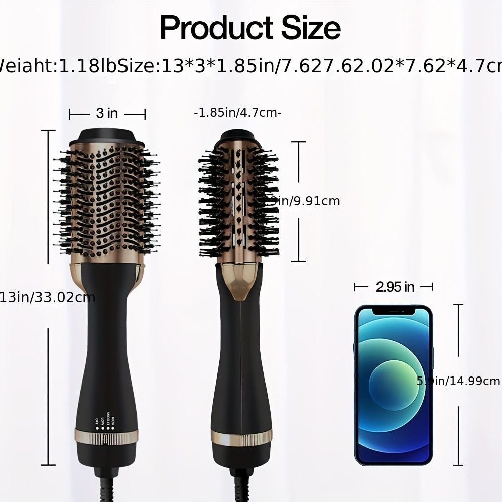 1000W Hot Air Brush and One-Step Hair Dryer with Volumizer - Soft Touch Pink Styler for Smooth and Shiny Hair - Perfect Gift for Hair Curler and Straightener - Renee Lane Company