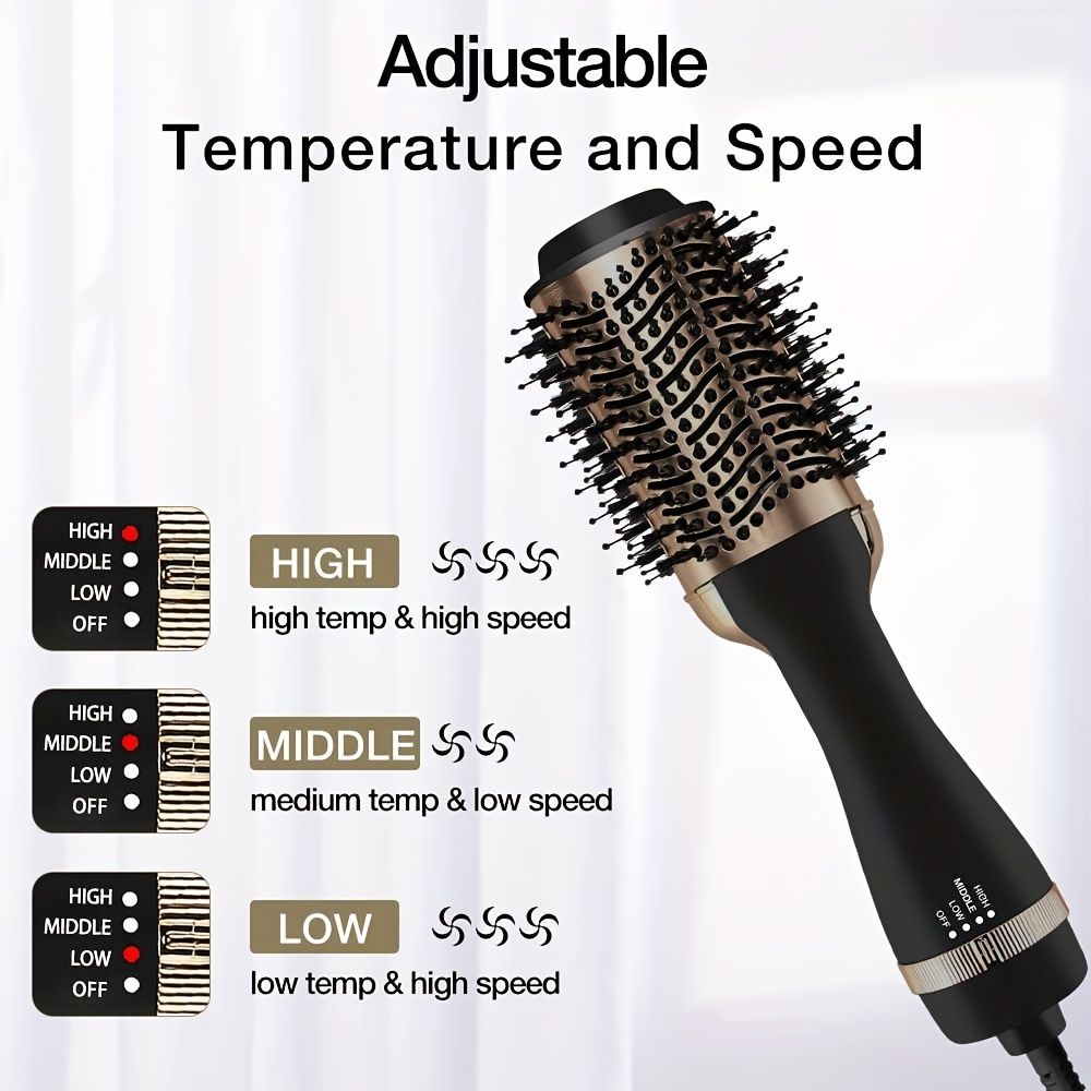 1000W Hot Air Brush and One-Step Hair Dryer with Volumizer - Soft Touch Pink Styler for Smooth and Shiny Hair - Perfect Gift for Hair Curler and Straightener - Renee Lane Company