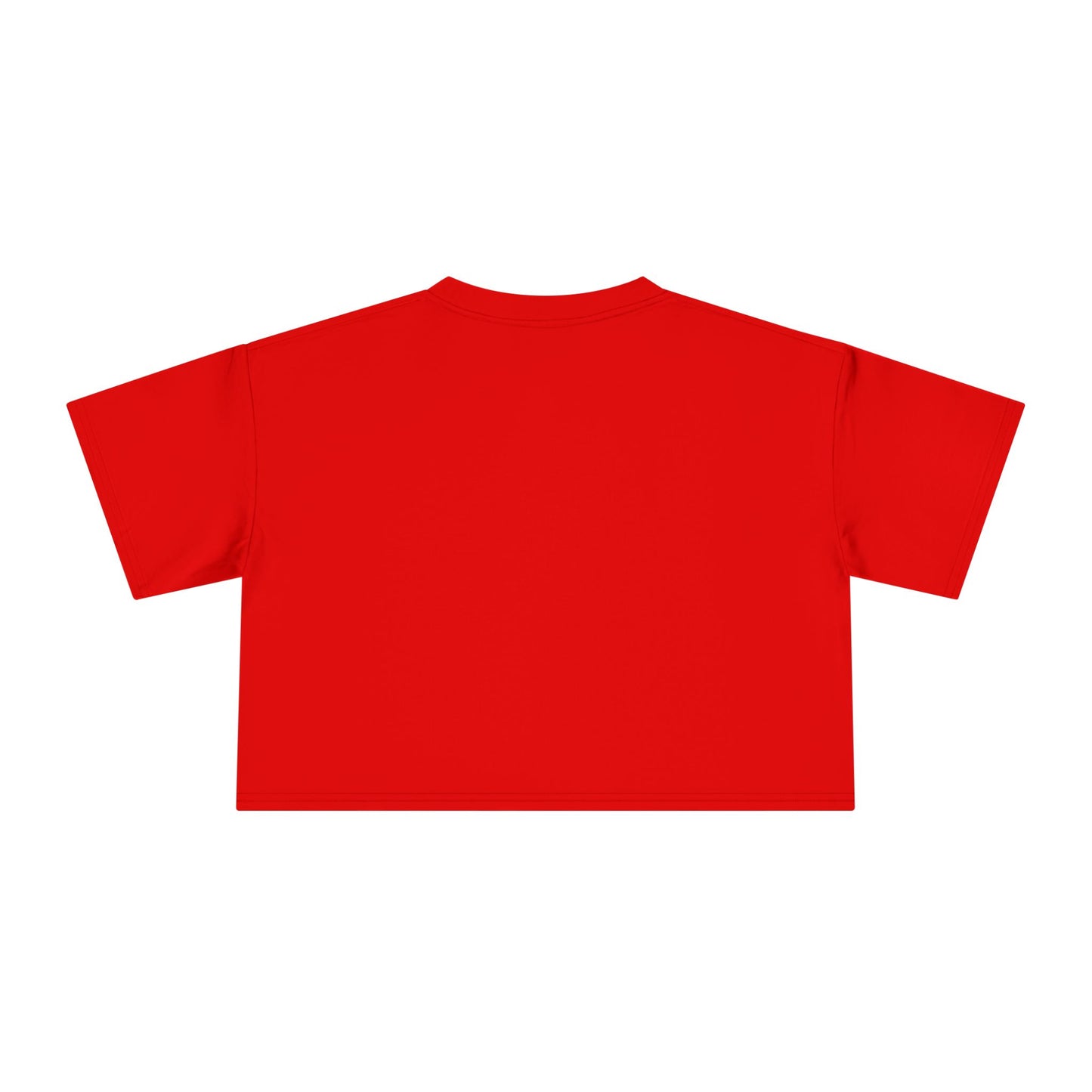 Crop graphic tee, red plain back with crew neckline
