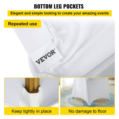 100PCS White Chair Covers Stretch Spandex Folding for Wedding Party Dining - Renee Lane Company