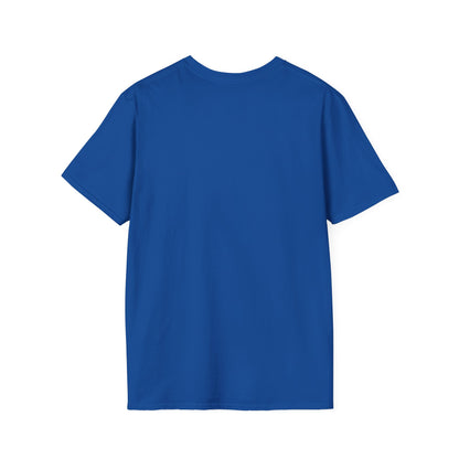 Graphic T-shirt, royal blue, solid color, plain back view
